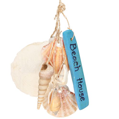 Dekohänger Beach House Blau Capiz Turmschnecke H25cm