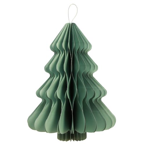 Artikel Dekohänger Papier Baum Weihnachten Mint Silber H40cm 2St