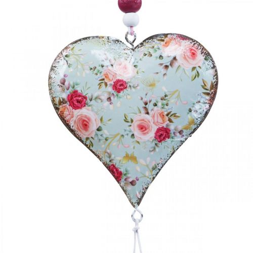 Floristik24 Dekohänger Herz Deko Vintage Blumen Anhänger 8,5x9cm 3 St