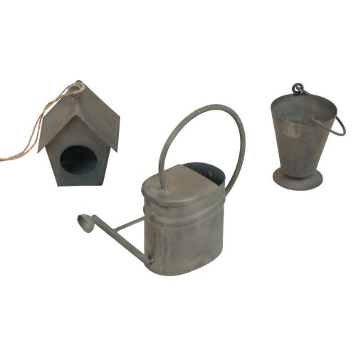 Artikel Dekohänger Metall Deko Garten Grau Vintage 5–15cm 3er-Set