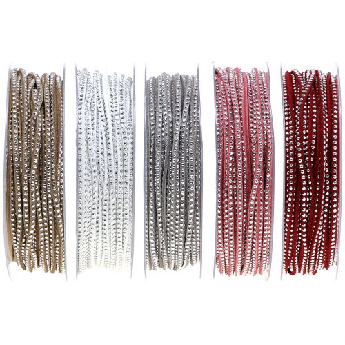Dekokordel Lederband mit Nietenbesatz 3mm 15m