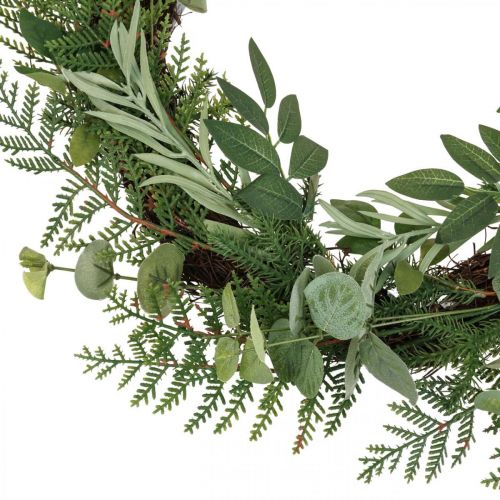 Dekokranz Künstlicher Kranz Eukalyptus Tanne Olive Ø45cm