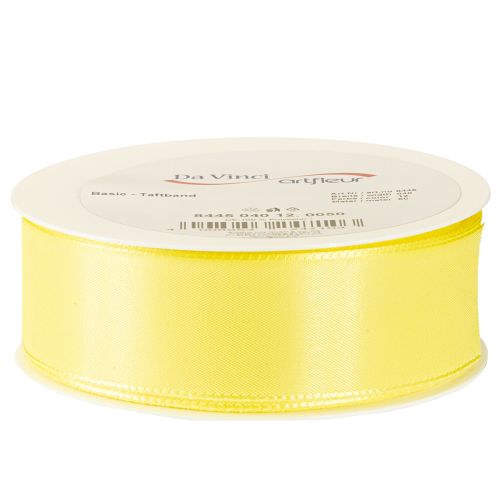 Artikel Dekorationsband Taftband Geschenkband Hellgelb 40mm 50m