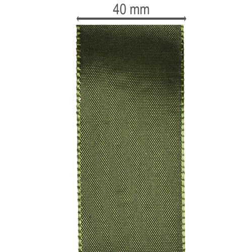 Satinband aus Taft, Geschenkband, 40 mm Breite, 5 m Länge, Dunkelgrün | Floristik24.at
