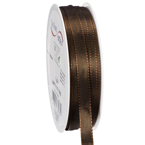 Dekoband Taft braun 10mm x 50m auf Rolle für Geschenkverpackung und Bastelarbeiten