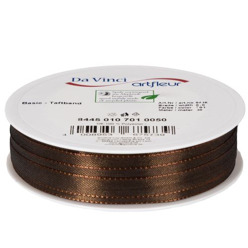 Dekoband Taft braun 10mm x 50m