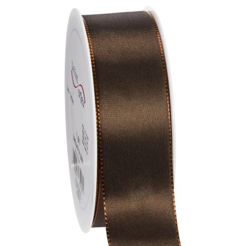 Taftband braun glänzend 40 mm x 50 m für Dekorationen und Geschenkverpackungen