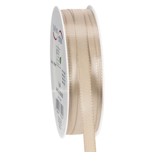 Geschenkband Beige 10mm Stoffband für Verpackungen 50m
