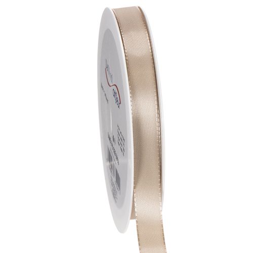 Dekoband Satin Taftband Beige 15mm x 50m für Innenbereich