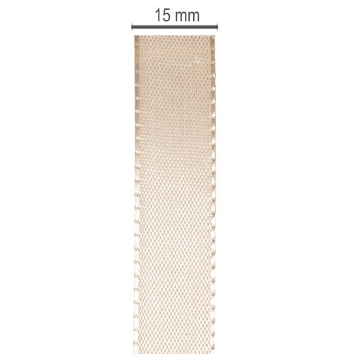 Dekoband Satin Taftband Beige 15mm x 50m für Innenbereich | Floristik24.at