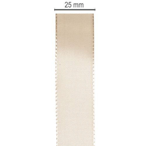 Dekoband Satin Beige 25 mm 50 m | Floristik24.at