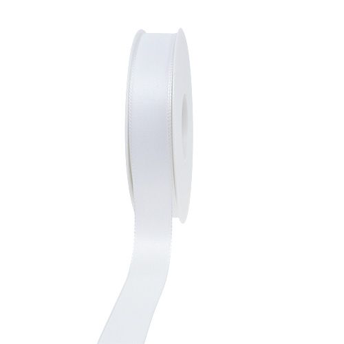 Floristik24 Dekorationsband Weiß 25mm 50m