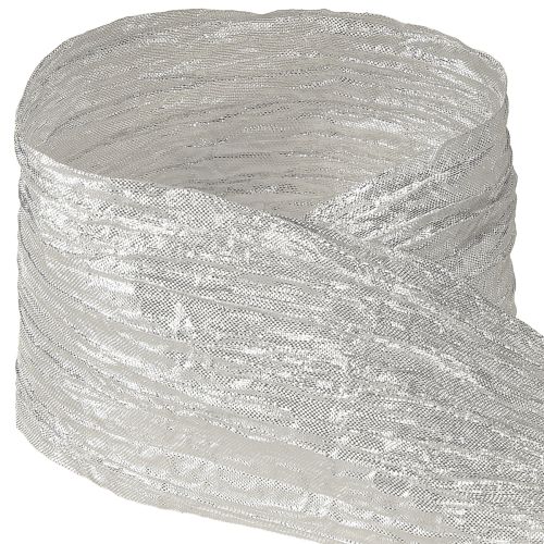 Artikel Dekorband Geschenkband Tischband Silber Hell 75mm 15m
