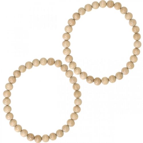 Floristik24 Dekoring Holzperlen Natur Hängedeko Tischdeko Ø19,5cm 2St