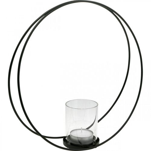Artikel Dekoring Windlicht Metall Kerzenhalter Schwarz Ø35cm