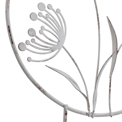 Artikel Dekoring Aufsteller Metall Weiß Frühling Ø20cm H32cm