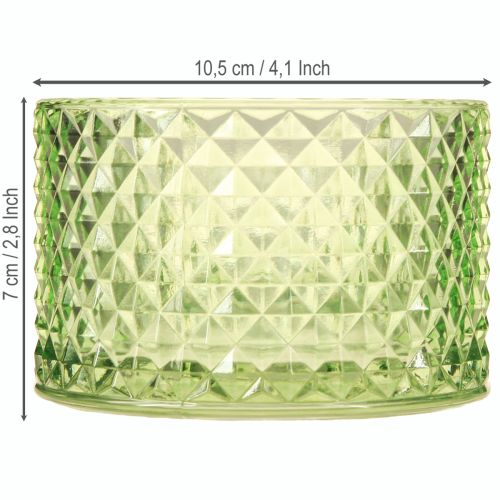 Artikel Dekoschale Glas Teelichthalter Grün Retro Ø10,5cm 2St