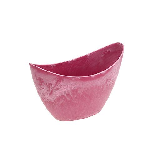 Floristik24 Dekoschale Plastik Pink 20cm x 9cm H11,5cm, 1St