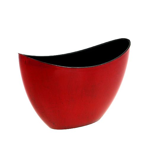 Floristik24 Dekoschale Plastik Rot-Schwarz 24cm x 10cm x 14cm, 1St