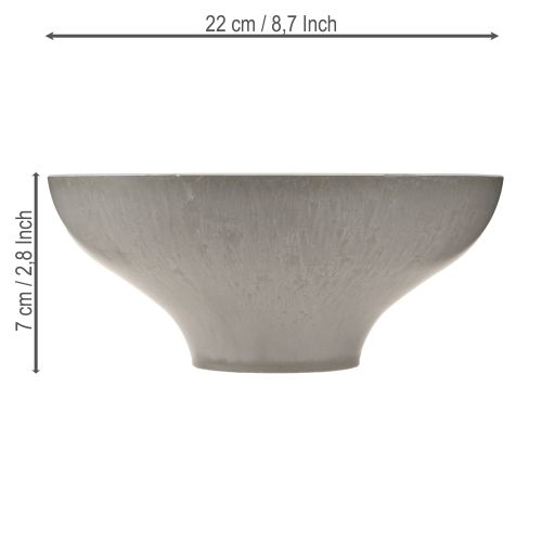 Artikel Dekoschale mit Fuß Pflanzschale rund Grau Ø19cm H8cm