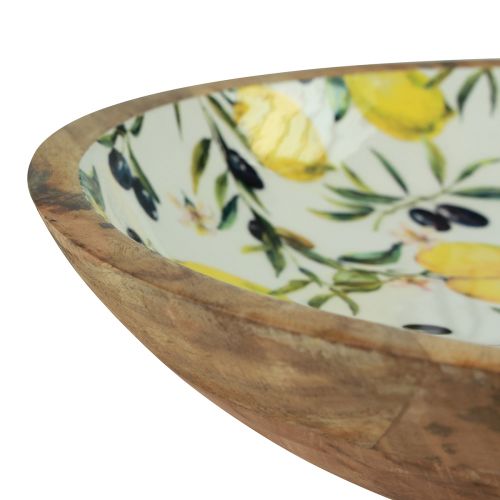 Floristik24 Dekoschale Holzschale Zitronen Mangoholz Ø30/24cm 2er-Set