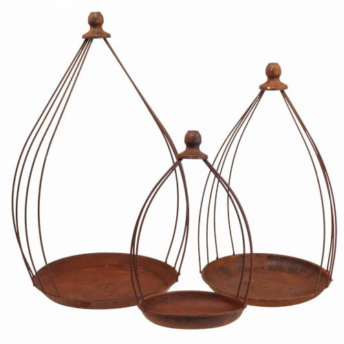 Floristik24 Dekoschale Rost Edelrost Deko Hängedeko Ø18,5/24,5/27cm