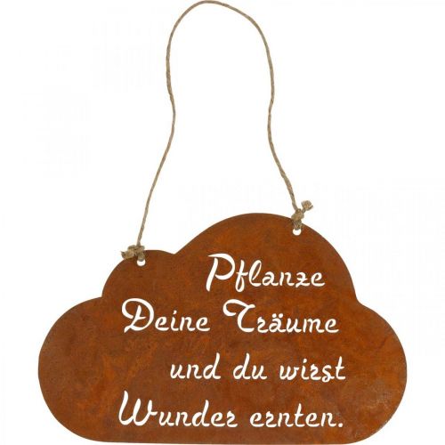 Floristik24 Dekoschild „Träume“ Metallschild Rost Gartendeko 35x21cm