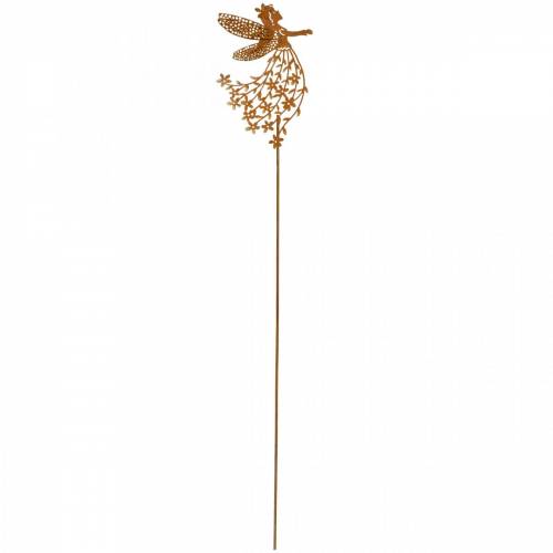 Floristik24 Dekostecker Blumenelfe, Frühling, Metalldeko, Fee am Stab, Edelrost