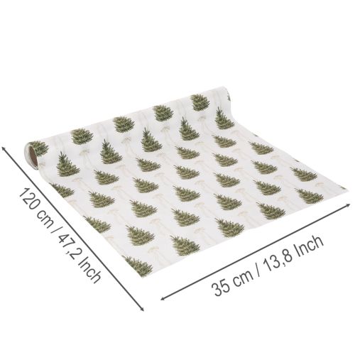 Dekostoff Weihnachten, 35 cm x 120 cm, Tannenbäume und Schleifen, 2 Rollen | Floristik24.at
