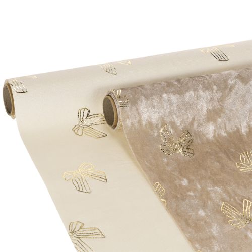 Tischläufer Polyester Schleifenmuster Beige Gold 35x120cm 2 Stück bestellen | Floristik24.at