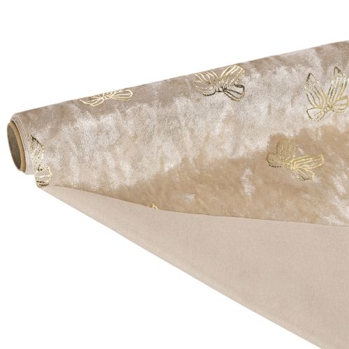 Tischläufer Polyester Schleifenmuster Beige Gold 35x120cm 2 Stück | Floristik24.at