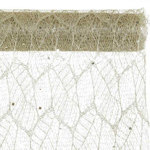 Floristik24 Tischband Dekostoff Champagner x 2 sortiert 35x200cm