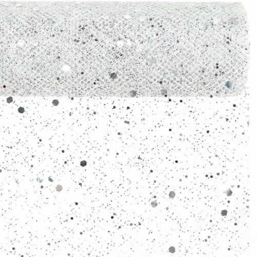 Floristik24 Tischband Dekostoff Grau Silber x 2 sortiert 35x200cm