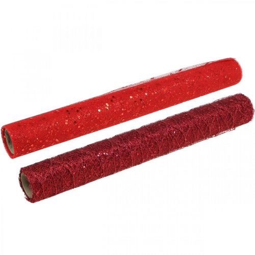 Artikel Dekostoff Weihnachten Polyester Rot x 2 sortiert 35x200cm
