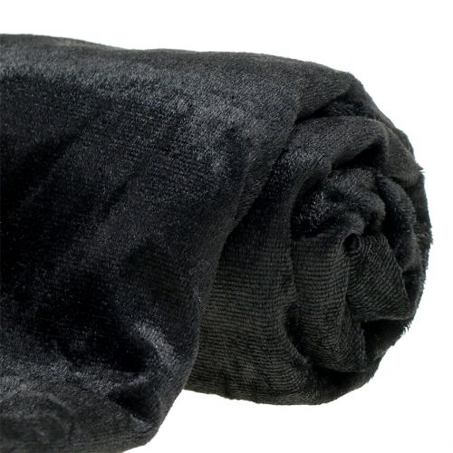 Dekostoff Velvet Schwarz 140cm x 270cm