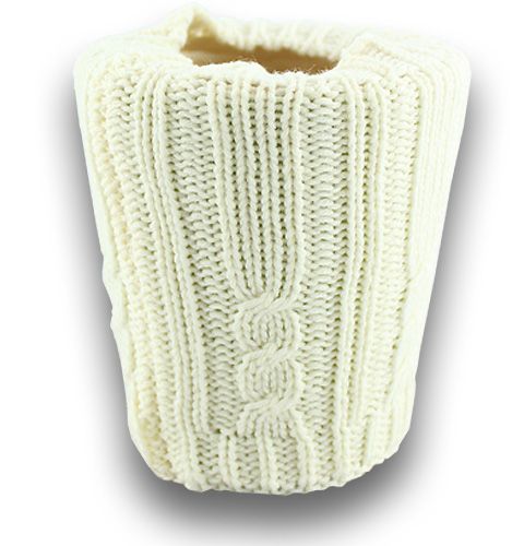 Floristik24 Deko-Strickschlauch 11 x 21cm Creme 2St