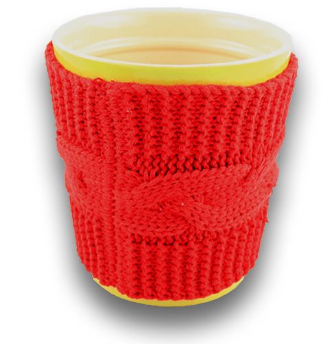 Floristik24 Deko-Strickschlauch 15 x 13cm Rot 2St