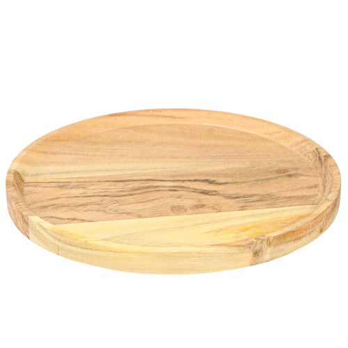 Dekotablett Dekoteller aus Holz Akazie Natur Ø20cm