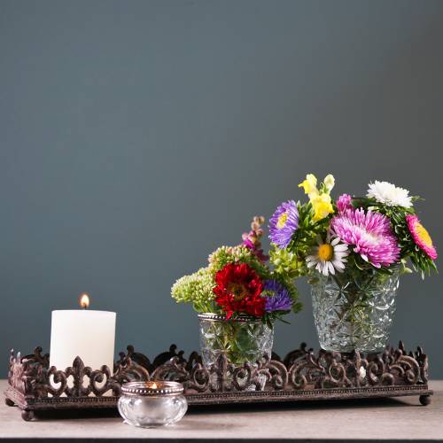 Floristik24 Deko Tablett Antik Braun 2St