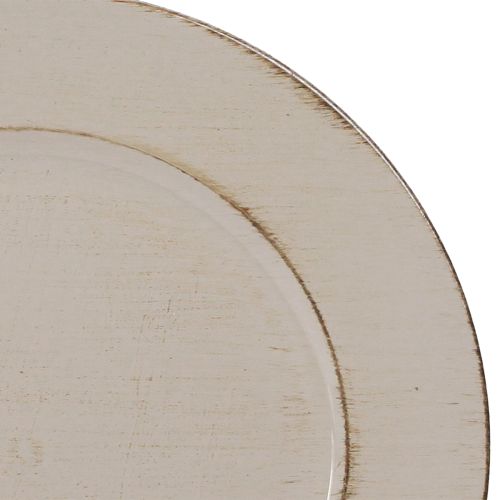 Floristik24 Dekoteller Kunststoff Deko Plastikteller Grau Braun Ø33cm