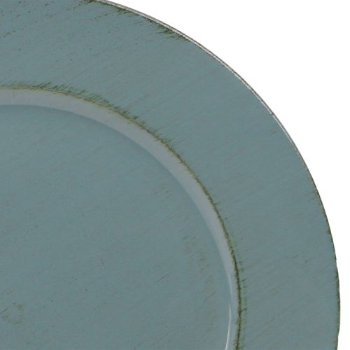 Floristik24 Dekoteller Kunststoff Deko Plastikteller Petrol Braun Ø33cm