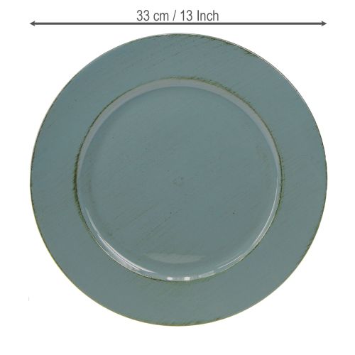 Artikel Dekoteller Kunststoff Deko Plastikteller Petrol Braun Ø33cm