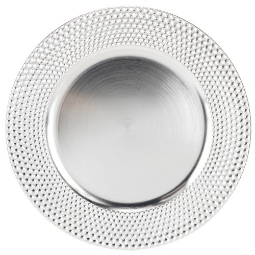 Artikel Dekoteller rund Kunststoff Deko Teller Silber Ø33cm