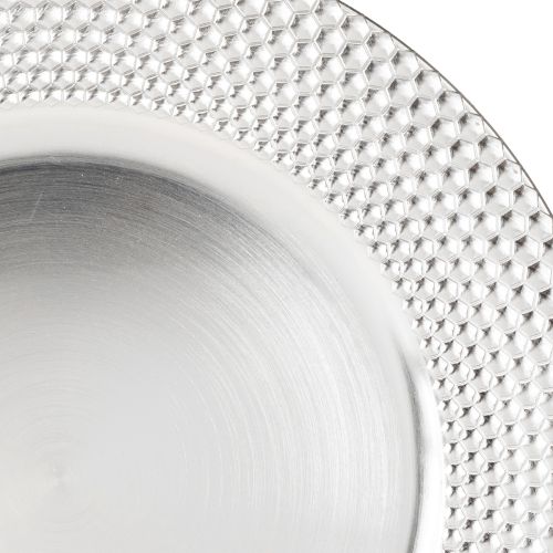 Artikel Dekoteller rund Kunststoff Deko Teller Silber Ø33cm