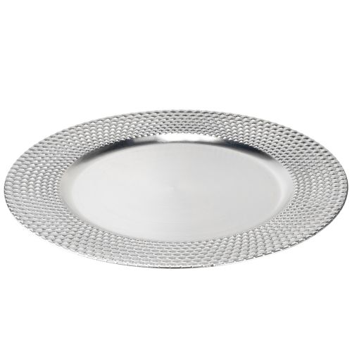 Artikel Dekoteller rund Kunststoff Deko Teller Silber Ø33cm