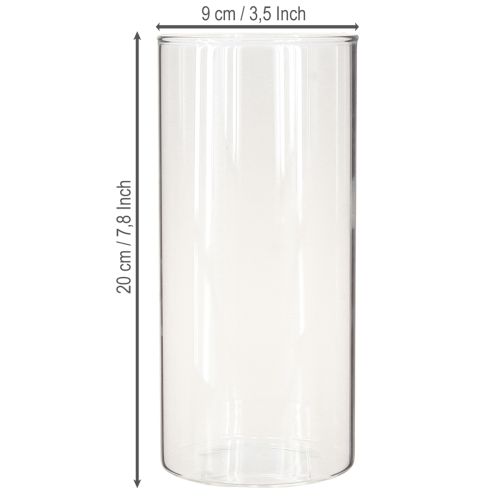 Artikel Dekovase, Blumenvase, Vase aus Glas Farblos Ø9cm H20cm