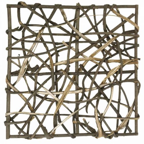 Floristik24 Deko Wand Rebe Steckhilfe Geflochtene Rebenzweige Natur 40×40cm