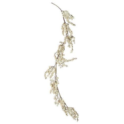 Artikel Dekozweig Schneebeeren Wintergirlande Creme 130cm