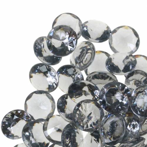 Floristik24 Dekosteine Diamant Acryl Grau Ø1,2cm 175g Schmuck Dekoration