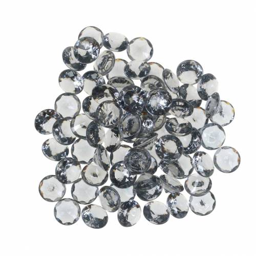 Floristik24 Dekosteine Diamant Acryl Grau Ø1,2cm 175g Schmuck Dekoration